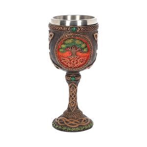 Nemesis Now Tree of Life Goblet 17.5cm Green, Resin w/Stainless Steel Insert
